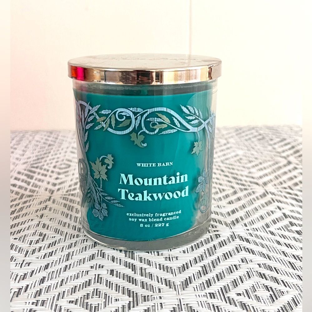 BBW Single Wick Candle MOUNTAIN TEAKWOOD - Picture 1 of 4